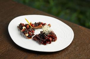 A plate of food on a table

Description automatically generated